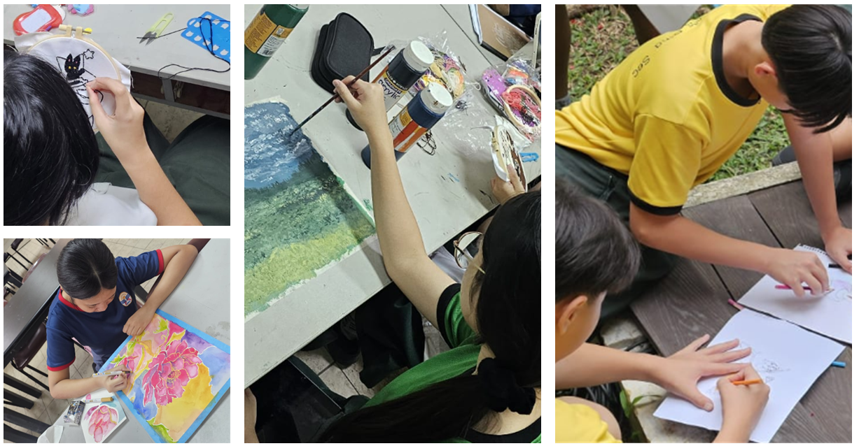 Students involved in visual arts